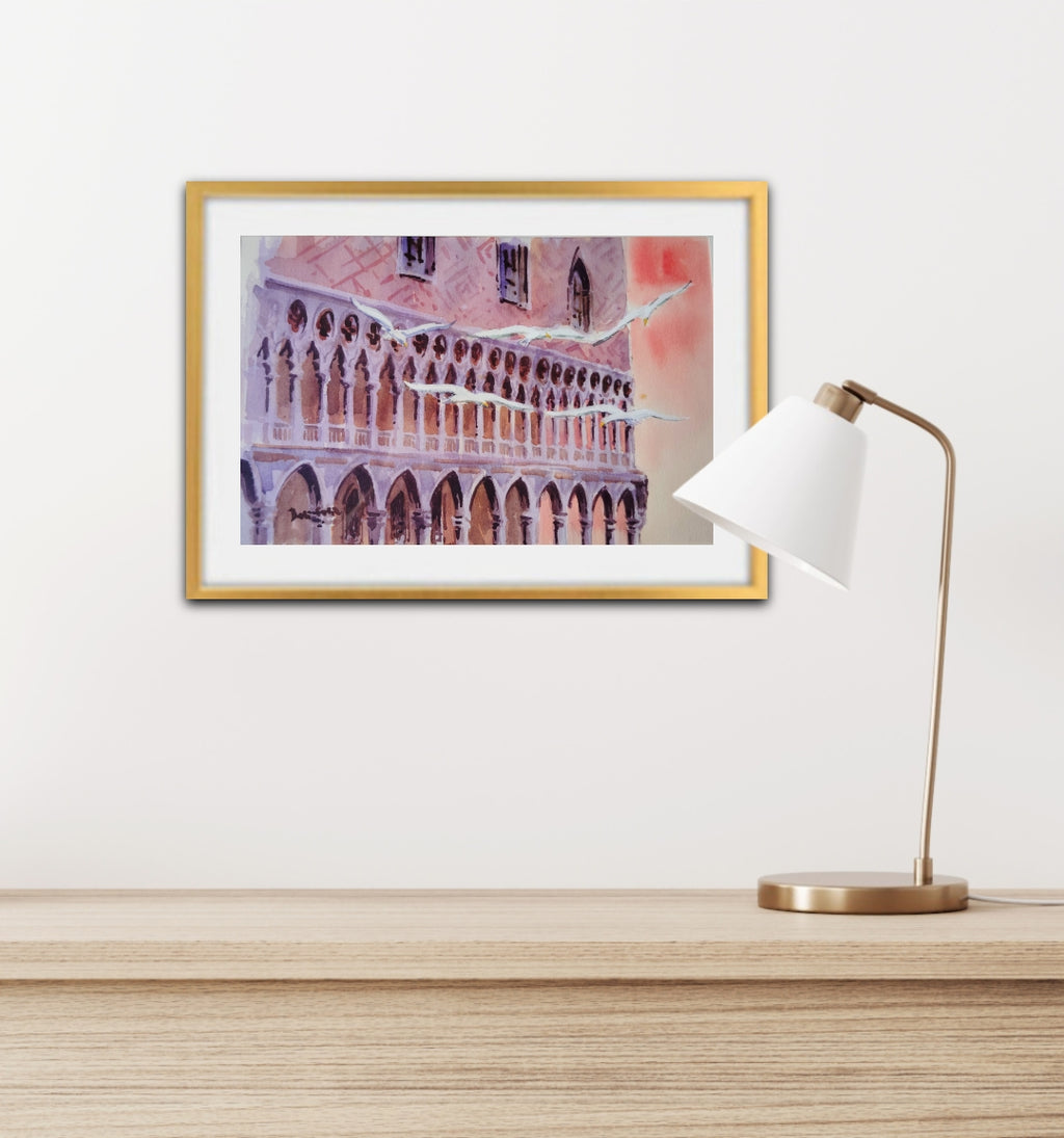 PALAZZO DUCALE CON GABBIANI