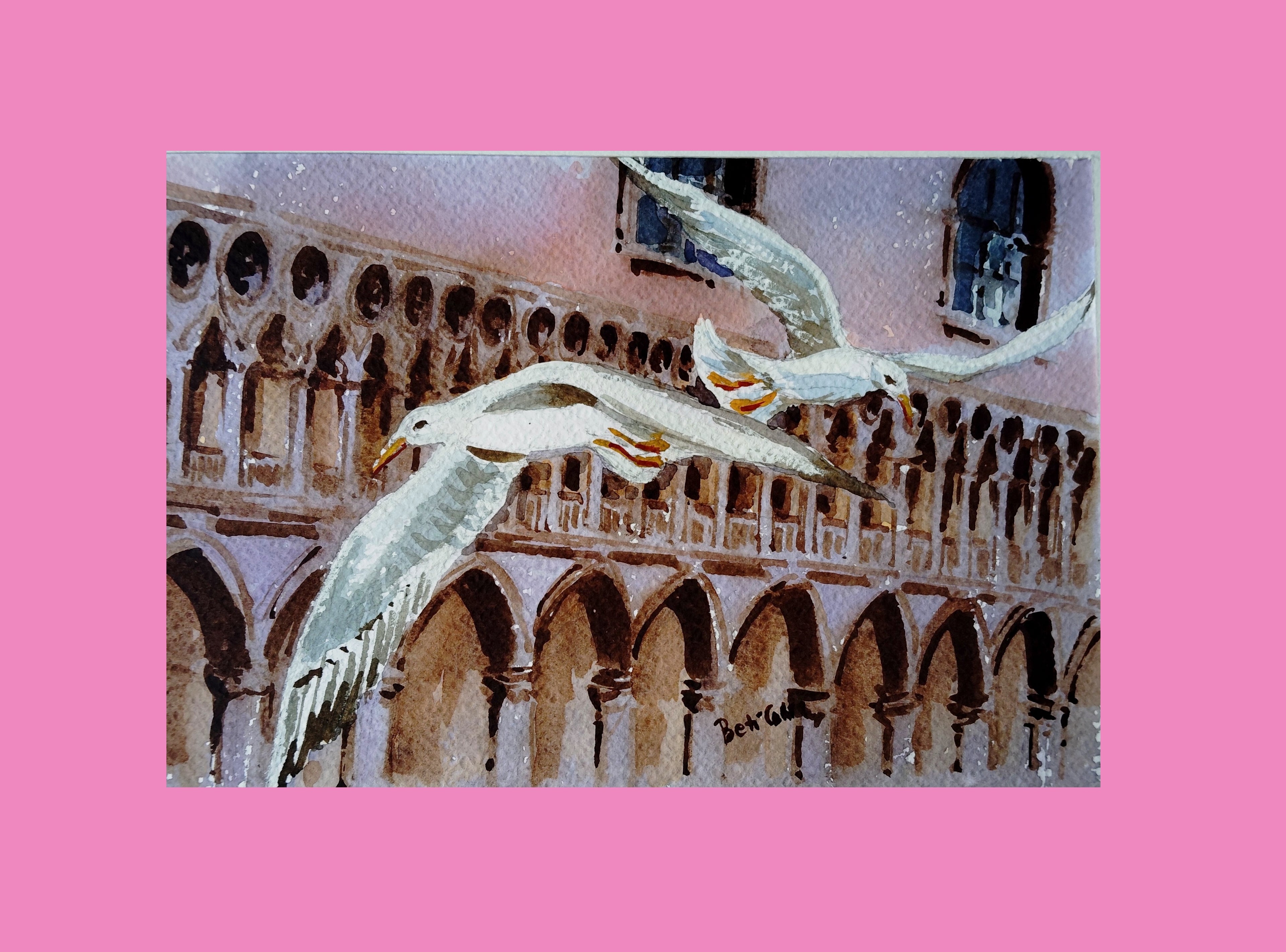 PALAZZO DUCALE CON DUE GABBIANI