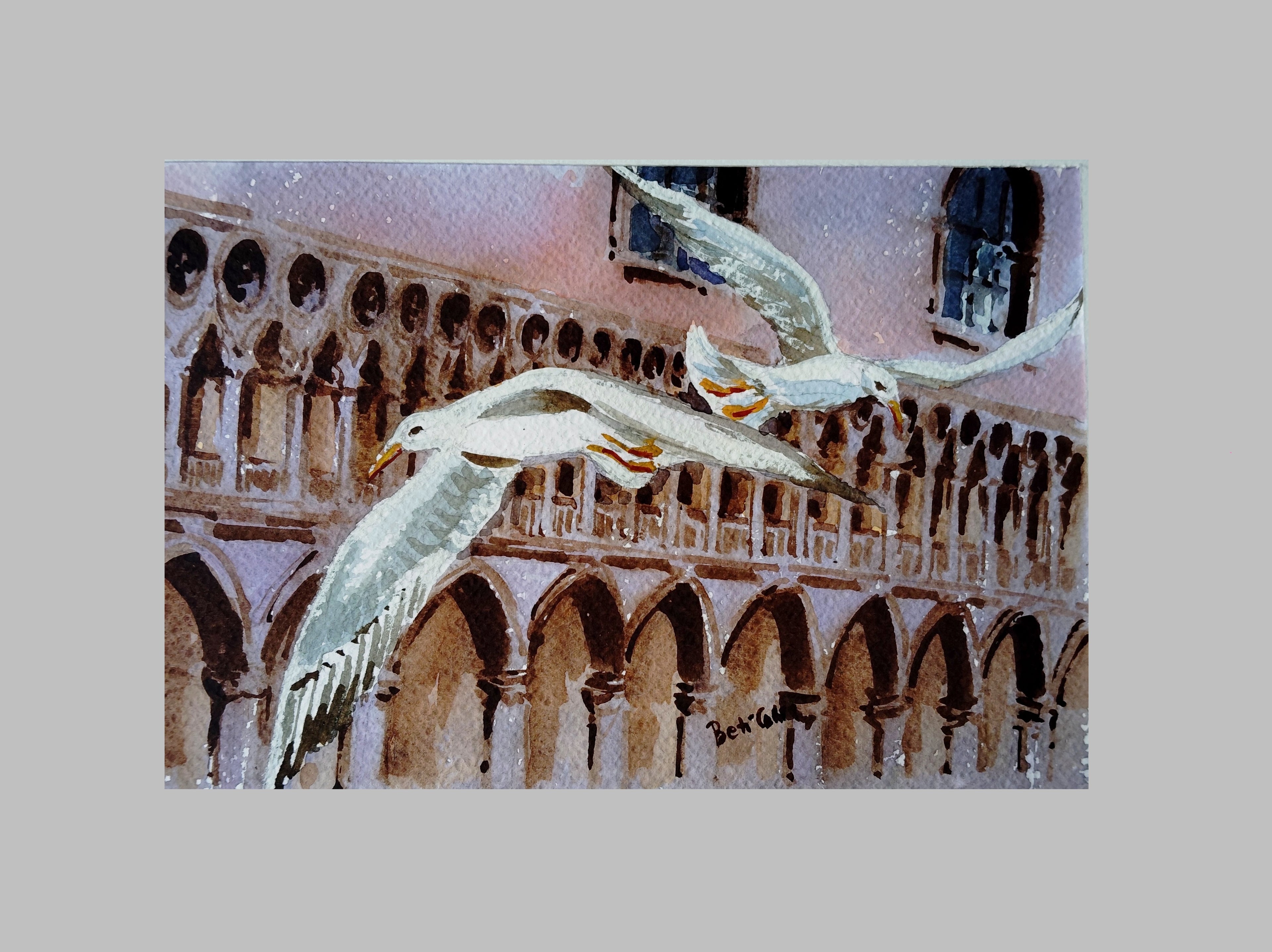 PALAZZO DUCALE CON DUE GABBIANI