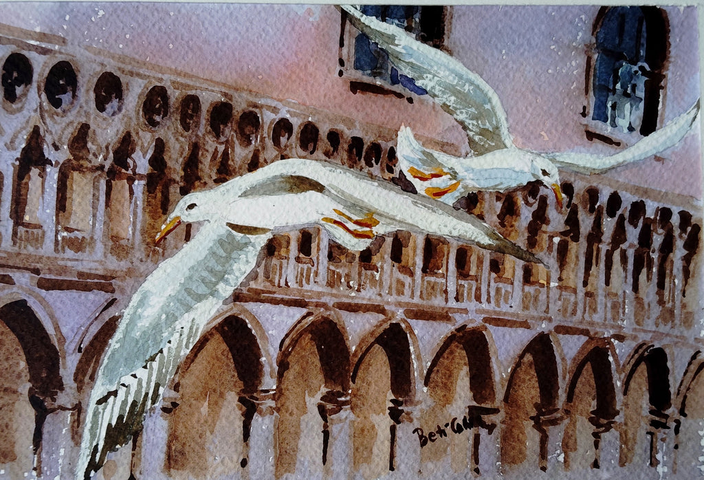 PALAZZO DUCALE CON DUE GABBIANI