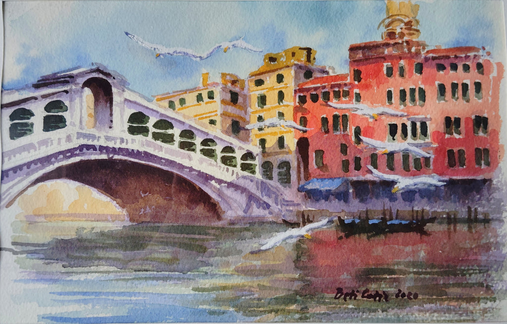 PONTE DI RIALTO CON GABBIANI