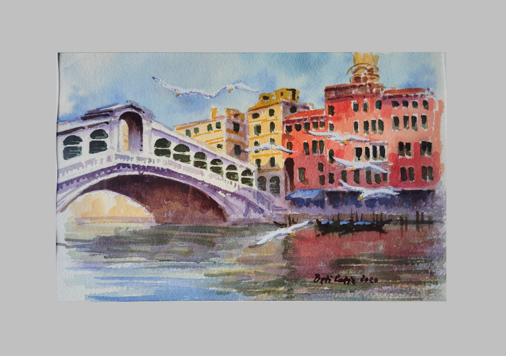 PONTE DI RIALTO CON GABBIANI