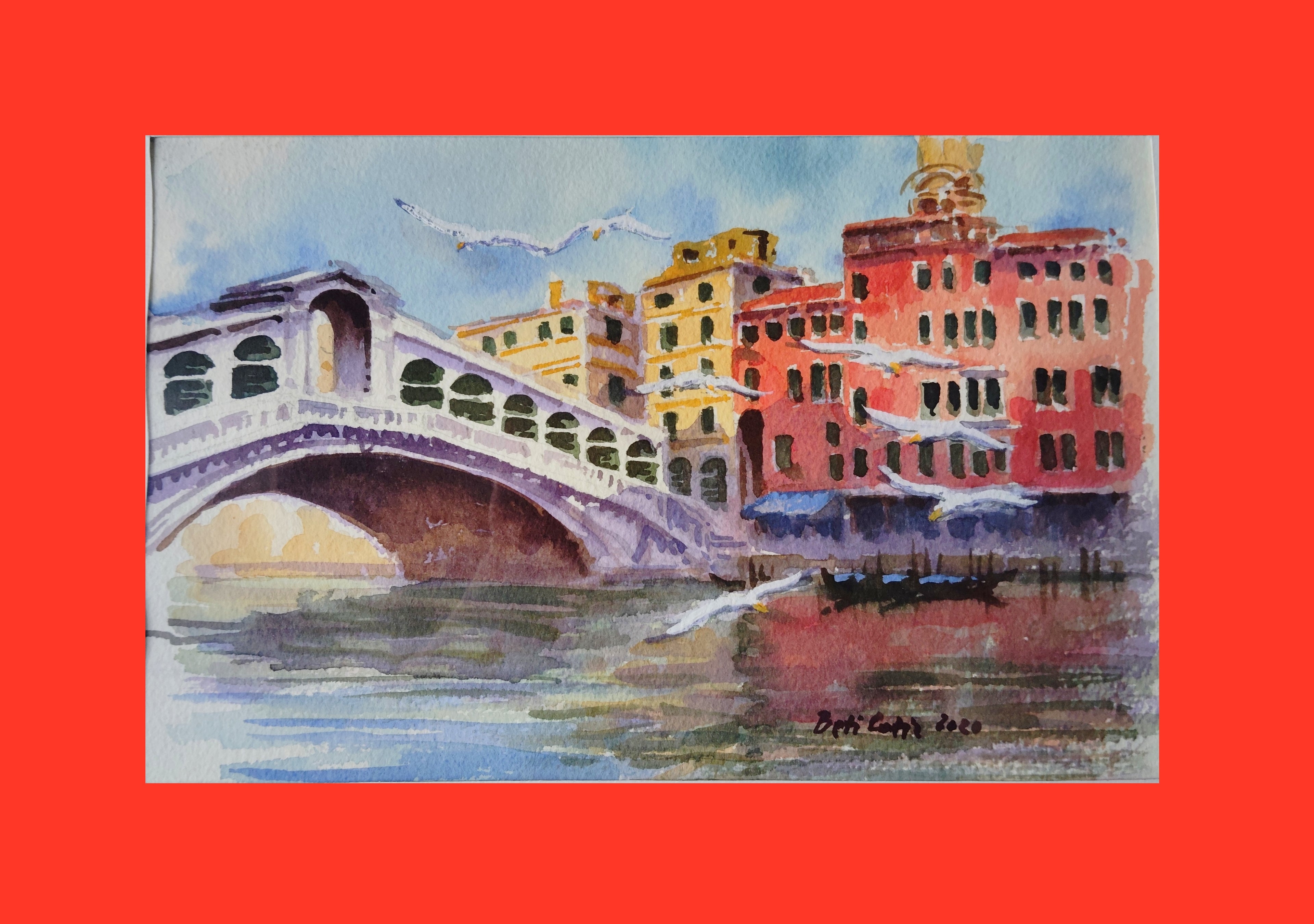 PONTE DI RIALTO CON GABBIANI